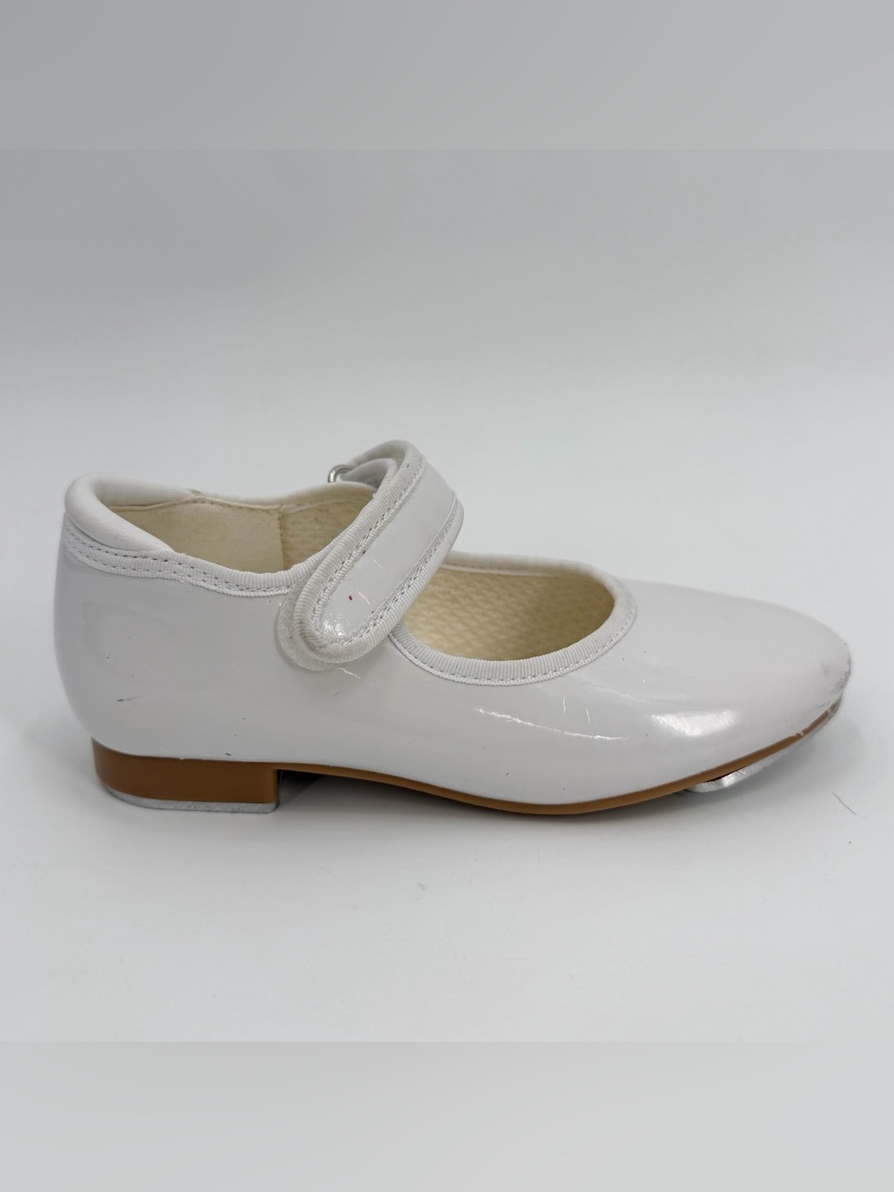 Tap Shoes Little Girl Size 9C White Patent Dance Shoes Strap Mary Jane